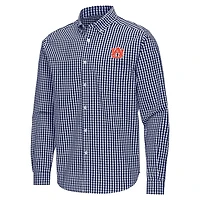 Antigua Auburn Tigers Ellis Woven Tri-Blend Long Sleeve Button-Down Shirt