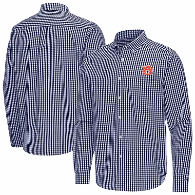 Antigua Auburn Tigers Ellis Woven Tri-Blend Long Sleeve Button-Down Shirt