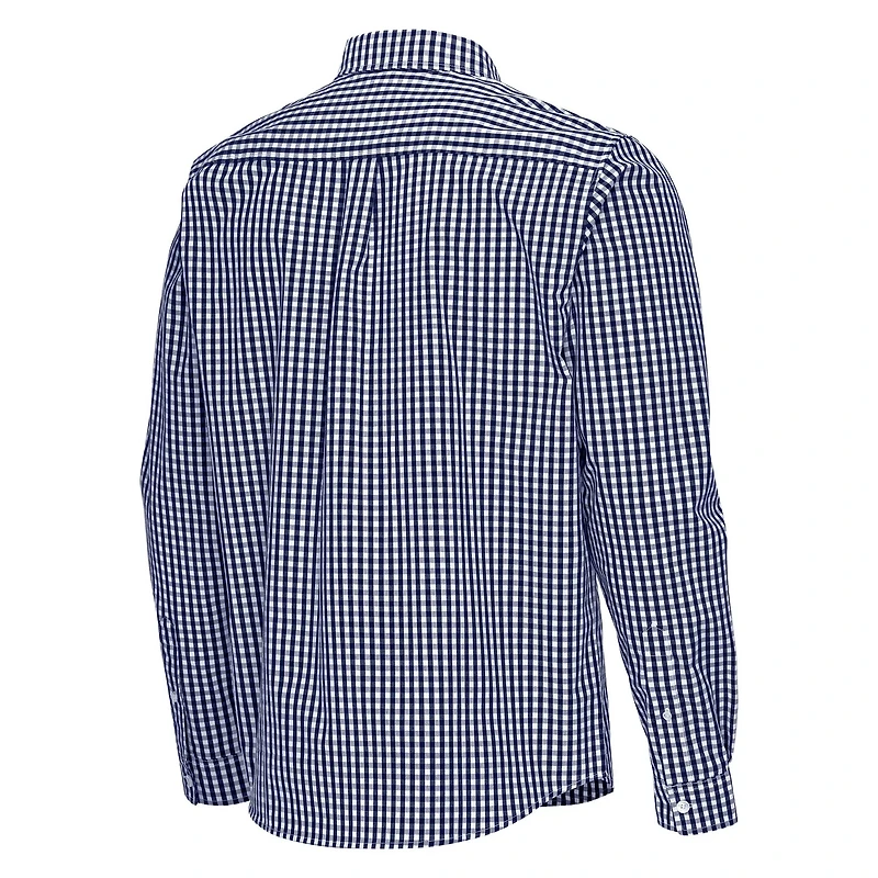 Antigua Auburn Tigers Ellis Woven Tri-Blend Long Sleeve Button-Down Shirt
