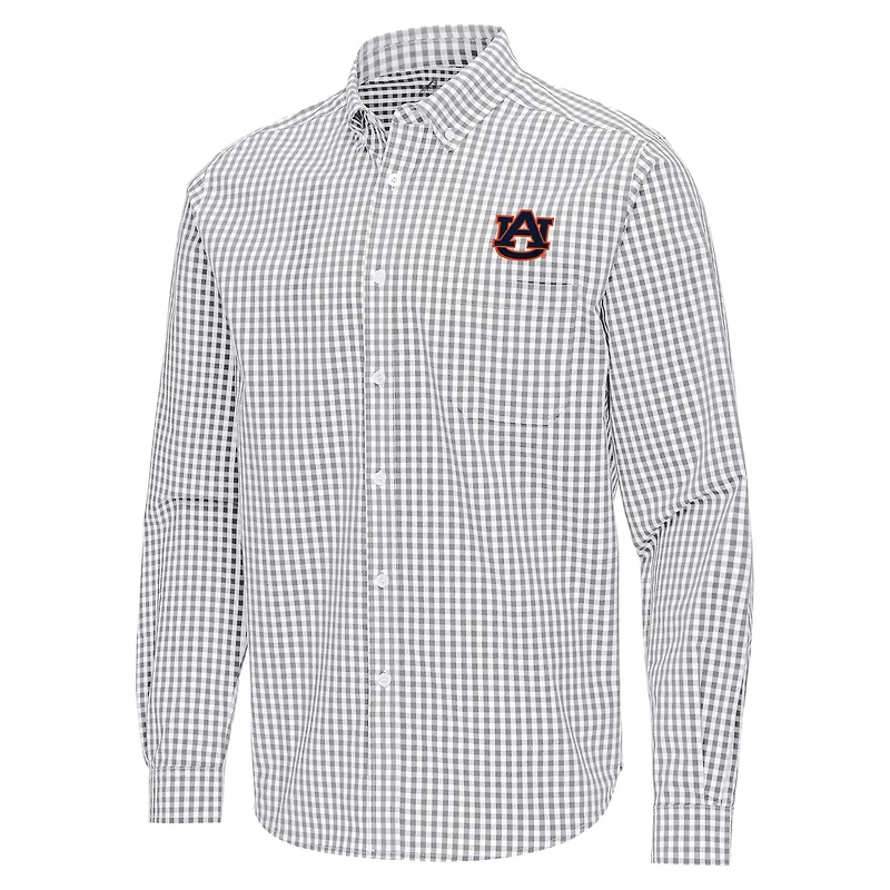 Antigua Auburn Tigers Ellis Woven Tri-Blend Long Sleeve Button-Down Shirt