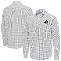 Antigua Auburn Tigers Ellis Woven Tri-Blend Long Sleeve Button-Down Shirt