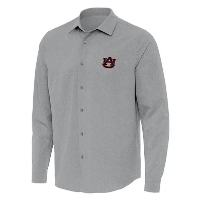 Antigua Auburn Tigers Exposure Woven Long Sleeve Button-Up Shirt