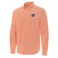 Antigua Auburn Tigers Porter Woven Tri-Blend Long Sleeve Button-Down Shirt