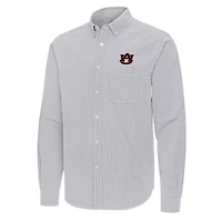 Antigua Auburn Tigers Porter Woven Tri-Blend Long Sleeve Button-Down Shirt