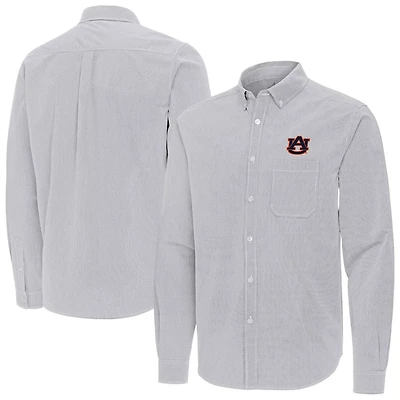 Antigua Auburn Tigers Porter Woven Tri-Blend Long Sleeve Button-Down Shirt