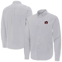 Antigua Auburn Tigers Porter Woven Tri-Blend Long Sleeve Button-Down Shirt