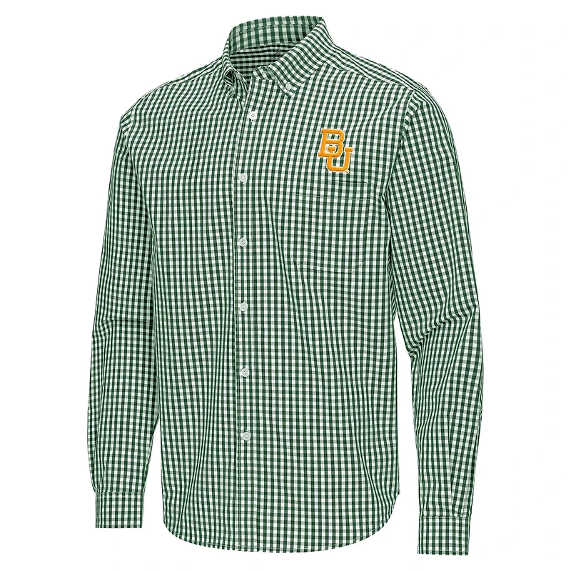 Antigua Baylor Bears Ellis Woven Tri-Blend Long Sleeve Button-Down Shirt