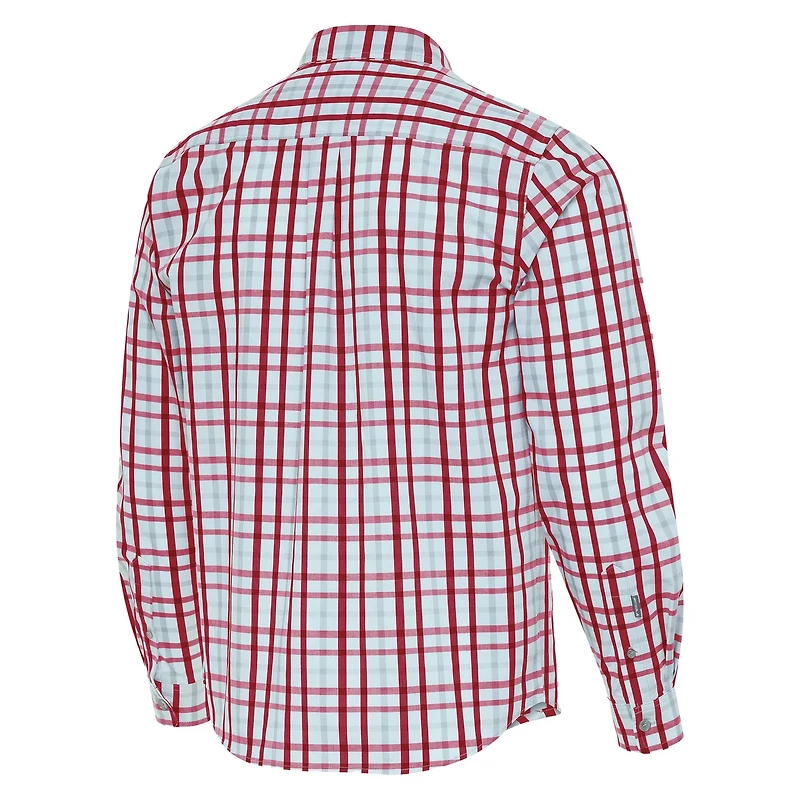 Antigua Boston College Eagles Tending 2 Tri-Blend Long Sleeve Button-Down Shirt