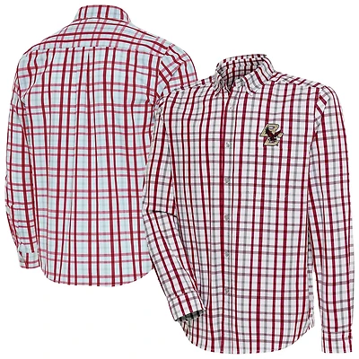 Antigua Boston College Eagles Tending 2 Tri-Blend Long Sleeve Button-Down Shirt