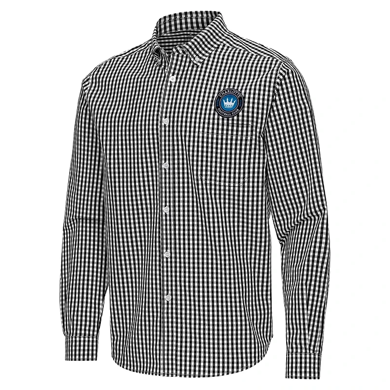 Antigua Charlotte FC Ellis Tri-Blend Long Sleeve Button-Down Shirt