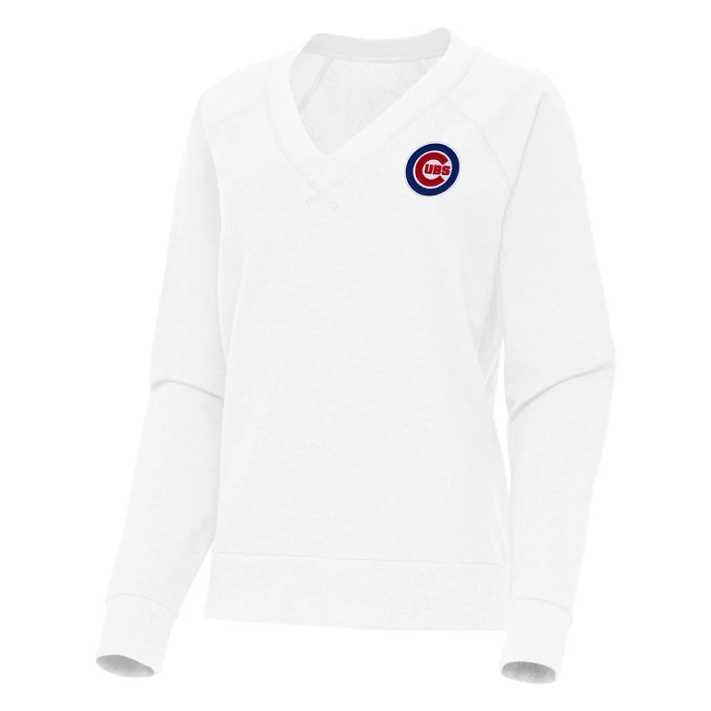 Antigua Chicago Cubs Varsity Tri-Blend V-Neck Long Sleeve T-Shirt
