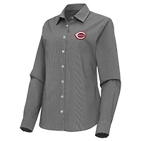 Antigua Cincinnati Reds Porter Woven Long Sleeve Button-Up Shirt