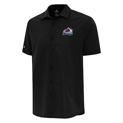 Antigua Colorado Avalanche Activate Woven Short Sleeve Button-Up Shirt