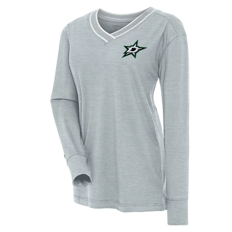 Antigua Dallas Stars Symbolic V-Neck Long Sleeve T-Shirt