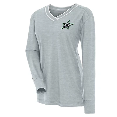 Antigua Dallas Stars Symbolic V-Neck Long Sleeve T-Shirt