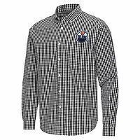 Antigua Edmonton Oilers Ellis Tri-Blend Long Sleeve Button-Down Shirt