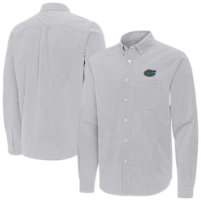 Antigua Florida Gators Porter Woven Tri-Blend Long Sleeve Button-Down Shirt