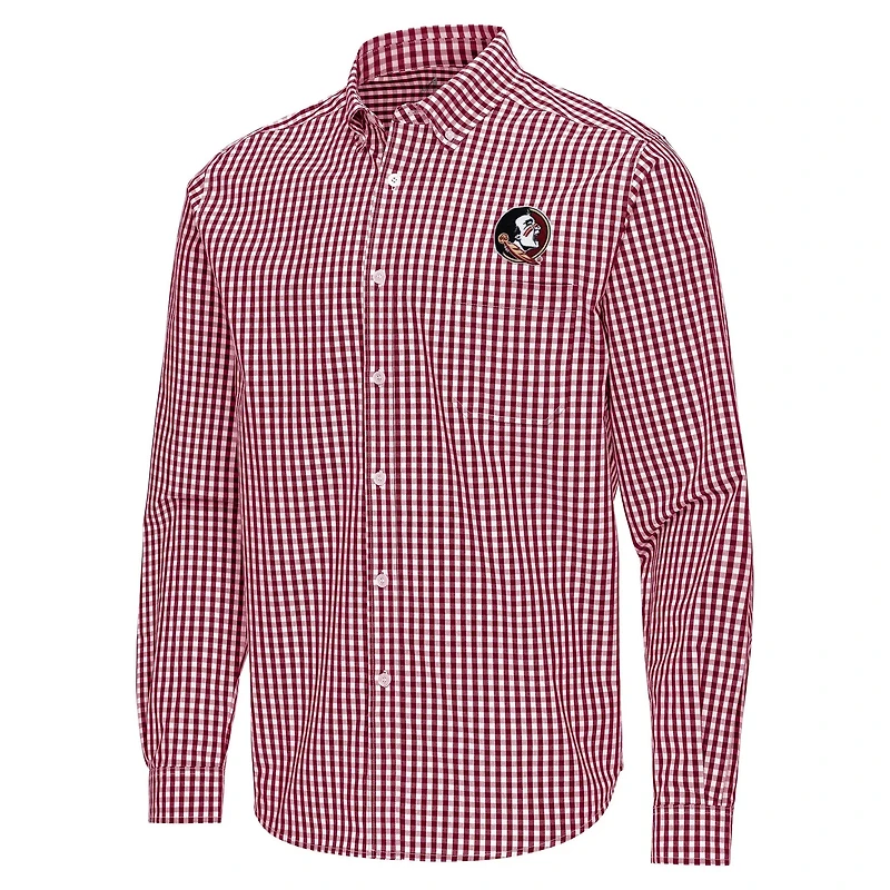Antigua Florida State Seminoles Ellis Woven Tri-Blend Long Sleeve Button-Down Shirt