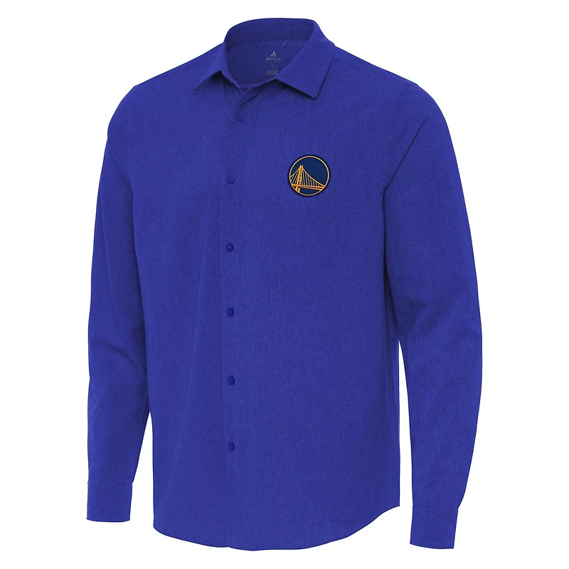 Antigua Golden State Warriors Exposure Woven Long Sleeve Button-Up Shirt
