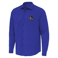 Antigua Golden State Warriors Exposure Woven Long Sleeve Button-Up Shirt