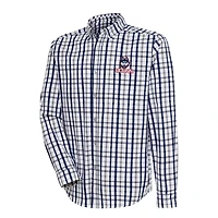 Antigua Gray UConn Huskies Tending Tri-Blend Button-Down Long Sleeve Shirt
