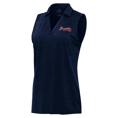 Antigua Heather Atlanta Braves Layout Sleeveless Polo