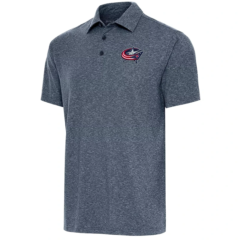 Antigua Heather Columbus Blue Jackets Par Polo