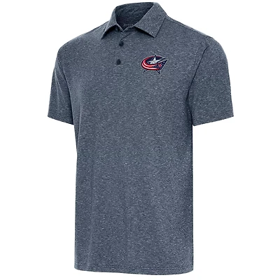 Antigua Heather Columbus Blue Jackets Par Polo