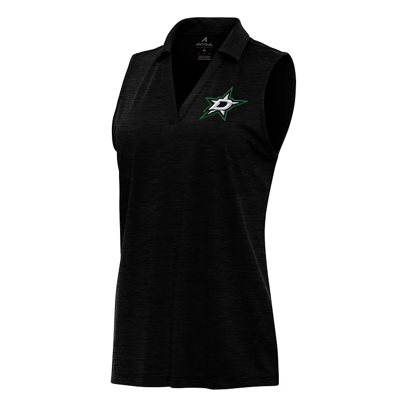 Antigua Heather Dallas Stars Layout Sleeveless V-Neck Polo