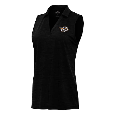 Antigua Heather Nashville Predators Layout Sleeveless V-Neck Polo