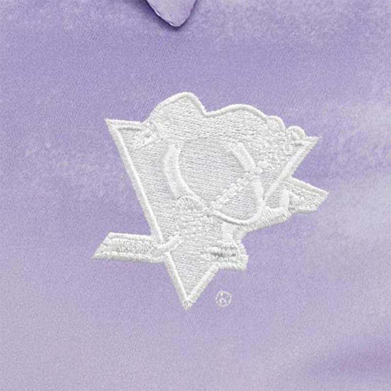 Antigua Heather Pittsburgh Penguins White Logo Render Polo