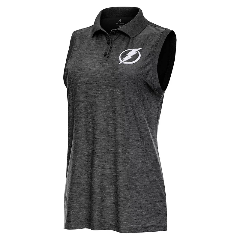 Antigua Heather Tampa Bay Lightning Recap Sleeveless Polo