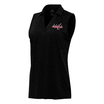 Antigua Heather Washington Capitals Layout Sleeveless V-Neck Polo