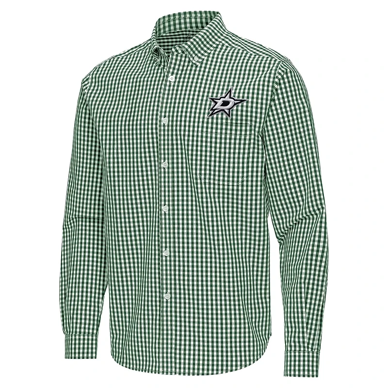 Antigua Hunter Dallas Stars Ellis Tri-Blend Long Sleeve Button-Down Shirt