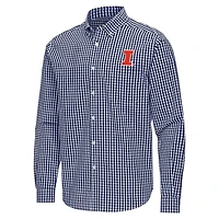 Antigua Illinois Fighting Illini Ellis Woven Tri-Blend Long Sleeve Button-Down Shirt