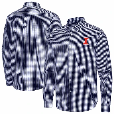 Antigua Illinois Fighting Illini Ellis Woven Tri-Blend Long Sleeve Button-Down Shirt