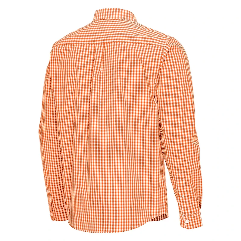 Antigua Illinois Fighting Illini Ellis Woven Tri-Blend Long Sleeve Button-Down Shirt