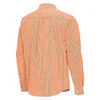 Antigua Illinois Fighting Illini Ellis Woven Tri-Blend Long Sleeve Button-Down Shirt