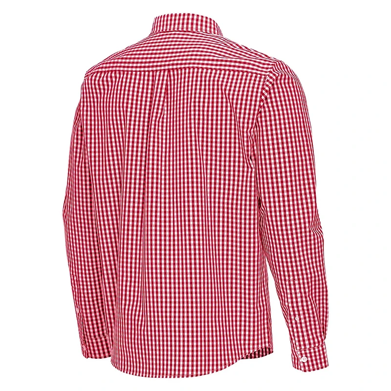 Antigua Indiana Hoosiers Ellis Woven Tri-Blend Long Sleeve Button-Down Shirt