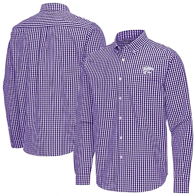 Antigua Kansas State Wildcats Ellis Woven Tri-Blend Long Sleeve Button-Down Shirt