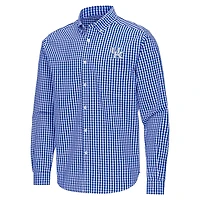 Antigua Kentucky Wildcats Ellis Woven Tri-Blend Long Sleeve Button-Down Shirt