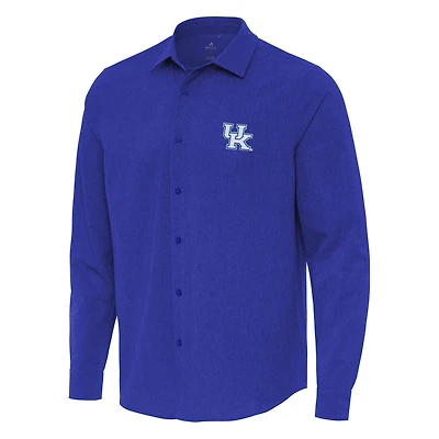 Antigua Kentucky Wildcats Exposure Woven Long Sleeve Button-Up Shirt