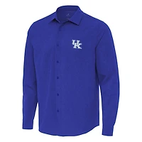 Antigua Kentucky Wildcats Exposure Woven Long Sleeve Button-Up Shirt