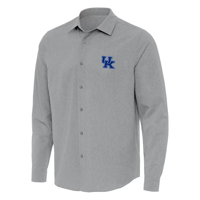 Antigua Kentucky Wildcats Exposure Woven Long Sleeve Button-Up Shirt