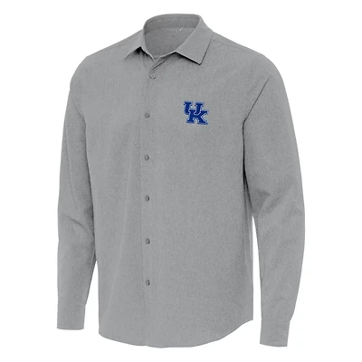 Antigua Kentucky Wildcats Exposure Woven Long Sleeve Button-Up Shirt
