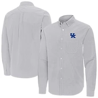 Antigua Kentucky Wildcats Porter Woven Tri-Blend Long Sleeve Button-Down Shirt