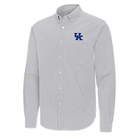 Antigua Kentucky Wildcats Porter Woven Tri-Blend Long Sleeve Button-Down Shirt