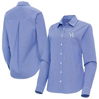 Antigua Kentucky Wildcats Porter Woven Tri-Blend Long Sleeve Button-Up Shirt