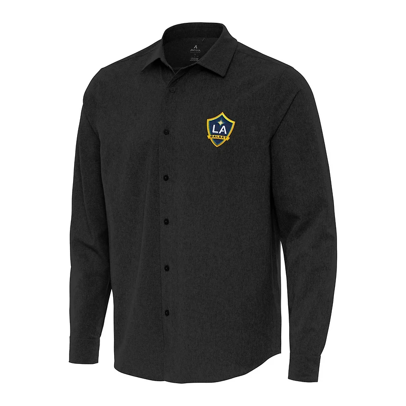 Antigua LA Galaxy Exposure Woven Long Sleeve Button-Up Shirt