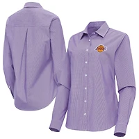 Antigua Los Angeles Lakers Porter Woven Long Sleeve Button-Up Shirt